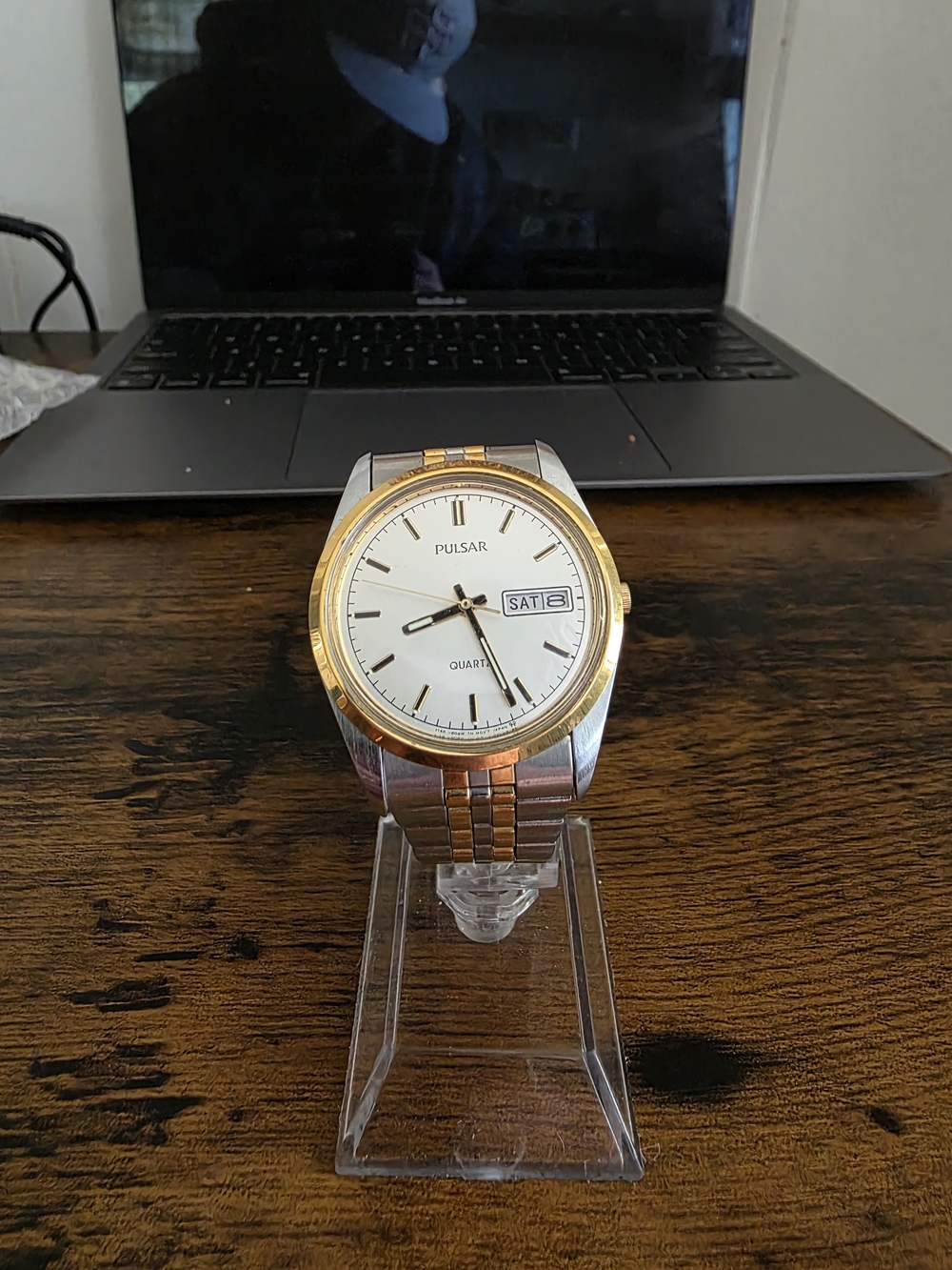 Pulsar Two-Tone Stainless Steel Quartz Watch with Day-Date